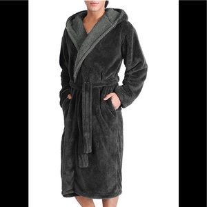 David Archy XL dark grey fleece bathrobe